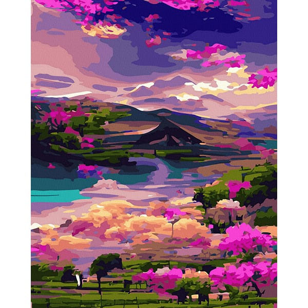 pictura pe numere peisaj multicolor pictura pe numere peisaj multicolor