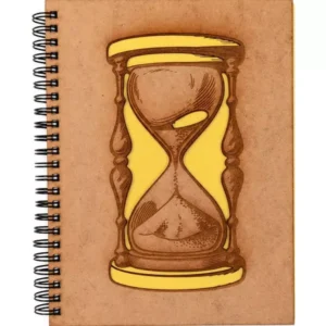 Agenda A5 din lemn - Clepsidra fond galben