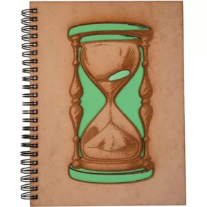 Agenda A5 din lemn - Clepsidra fond verde