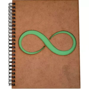 Agenda A5 din lemn - Infinit fond verde